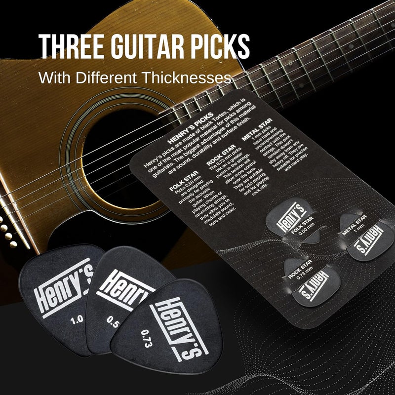 Henry's Strings Light Acoustic Guitar Strings 10-47 - Brilliant Sound & Extra E1 String & 3xGuitar Picks - Phosphor Bronze Guitar Strings Acoustic - Acoustic Guitar Strings 6 String Set - Image 5